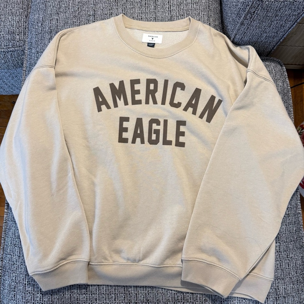 American Eagle Outfitters Beige Crewneck Sweatshirt